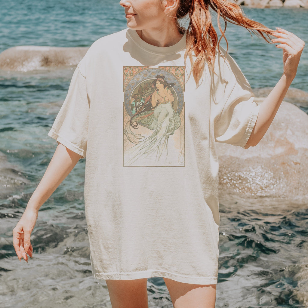Alphonse Mucha — Music, from Les Arts (1898) Vintage Art Nouveau Tee