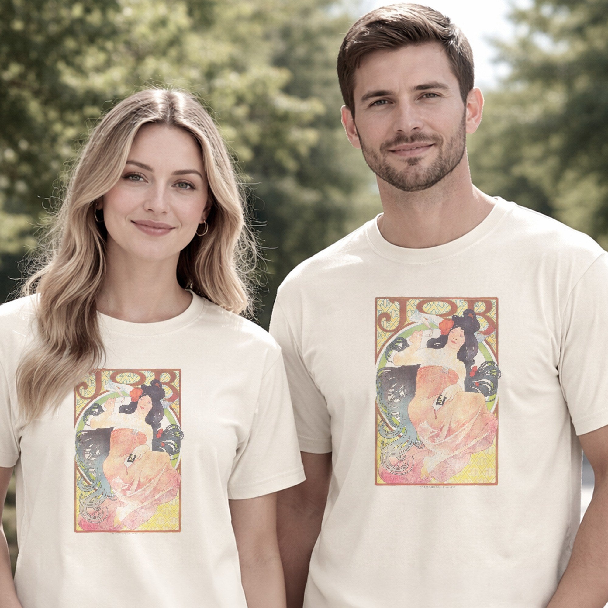 Alphonse Mucha — JOB (1897–1898) Vintage Art Nouveau Poster Tee