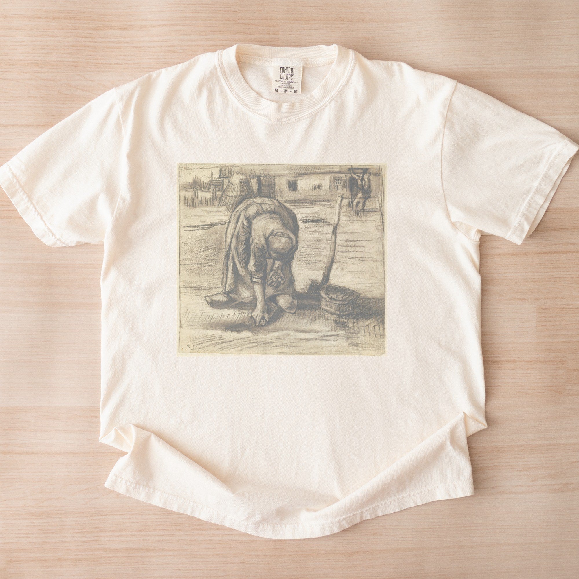 Vincent van Gogh — Peasant Woman Planting Potatoes (1885) Vintage Charcoal Drawing Tee