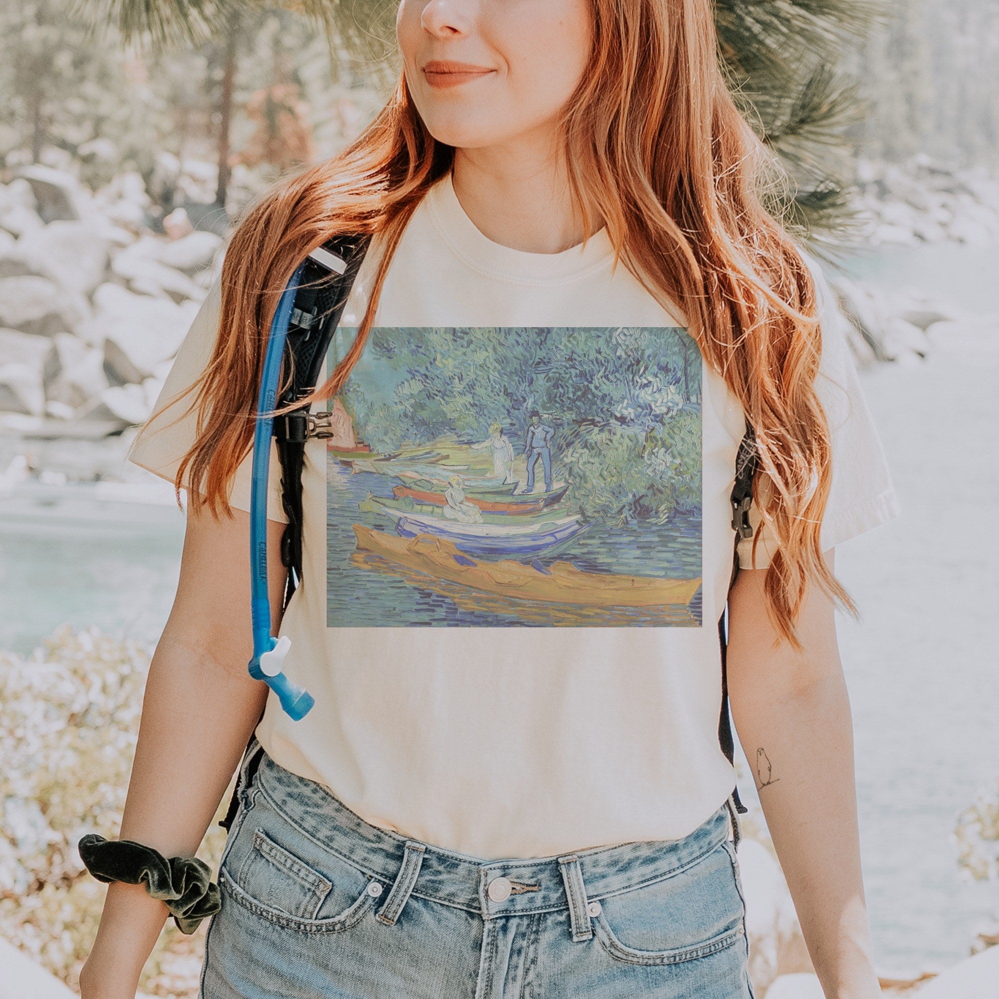 Vincent van Gogh — Bank of the Oise at Auvers (1890) Post-Impressionist Riverside Art Tee