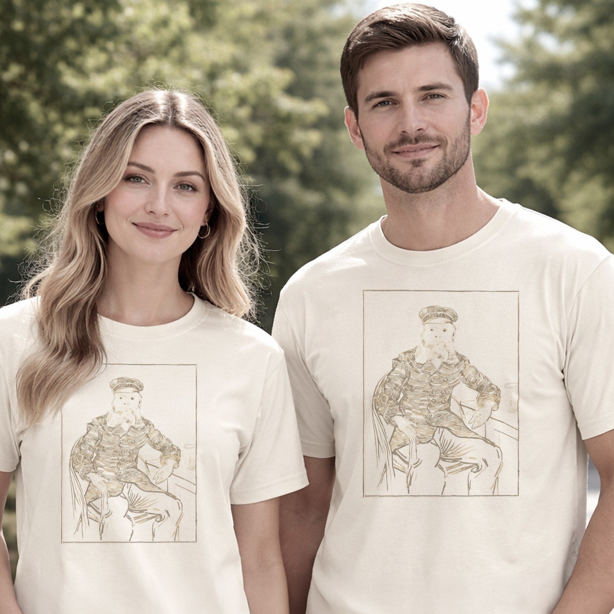 Vincent van Gogh — Portrait of the Postman Joseph Roulin (1888) Pen & Ink Drawing Art Tee
