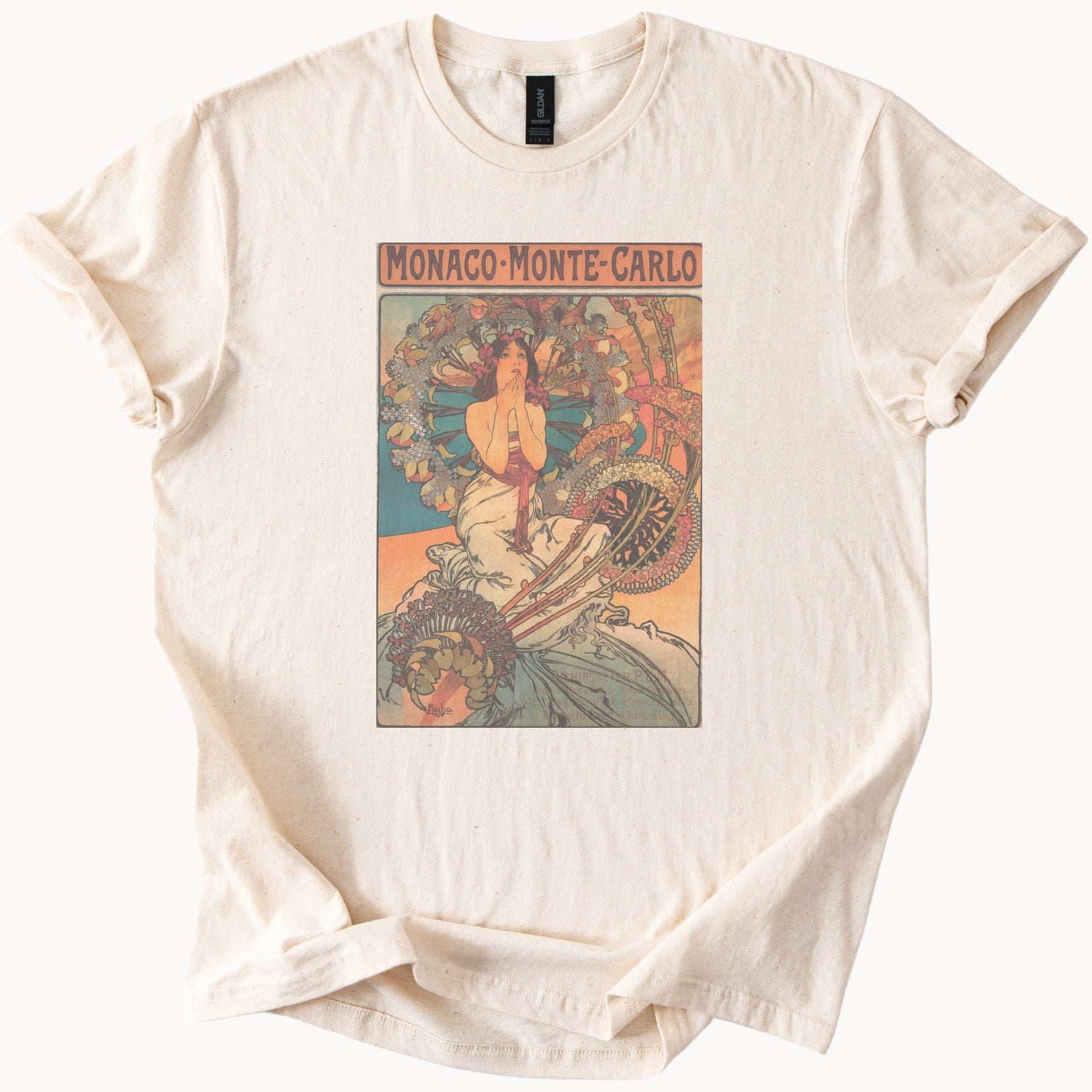 Alphonse Mucha — Monaco · Monte-Carlo (1897) Vintage Art Nouveau Travel Poster Tee