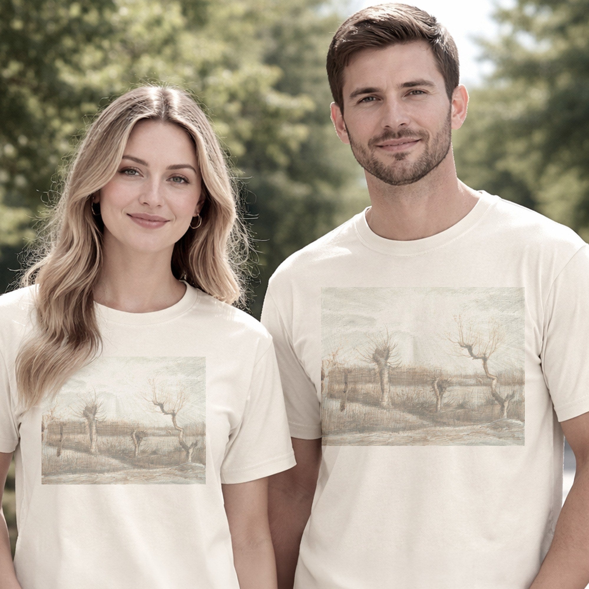 Vincent van Gogh — Pollards (Tetards) (1884) Vintage Landscape Drawing Tee