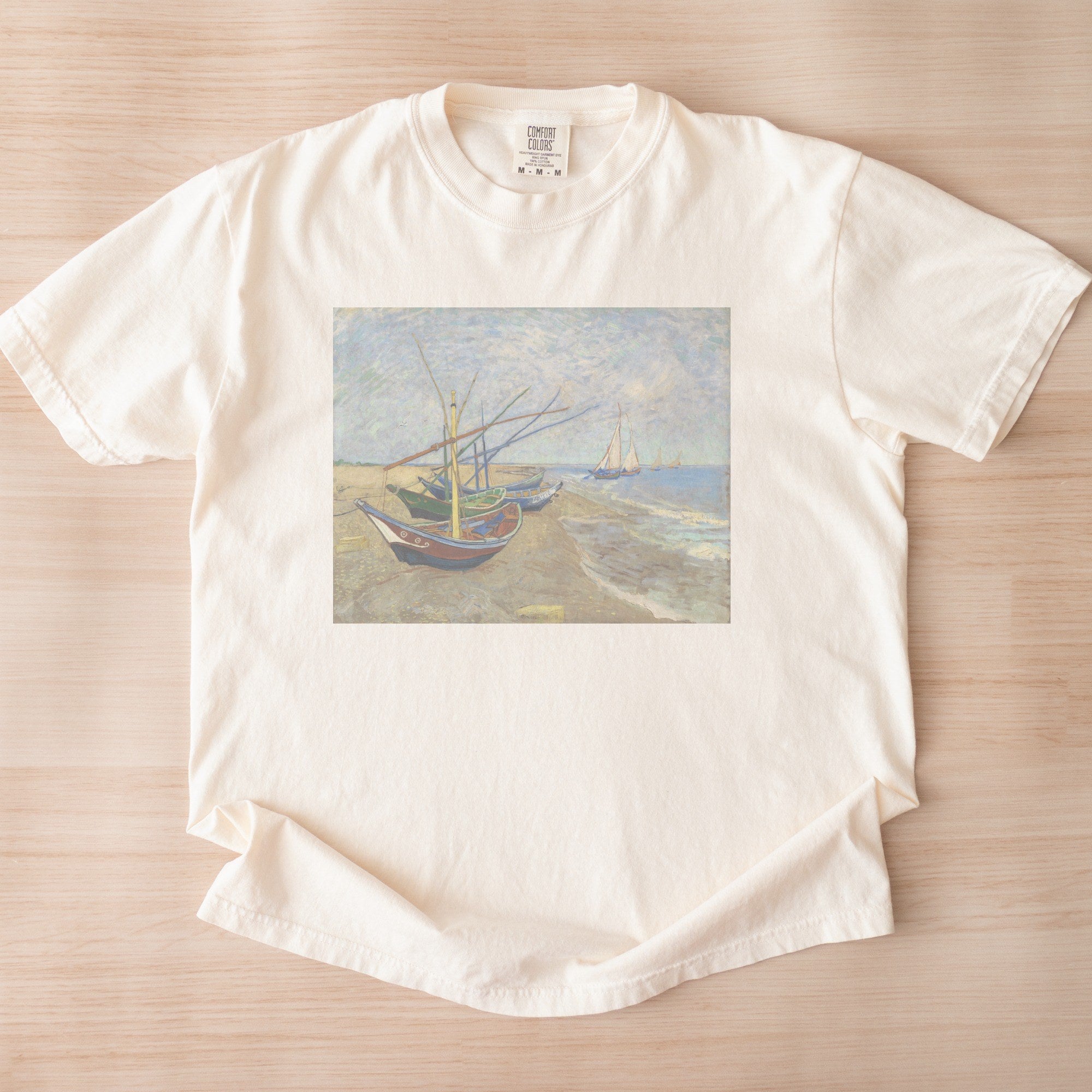 Vincent van Gogh — Fishing Boats on the Beach at Saintes-Maries (1888) Post-Impressionist Art Tee