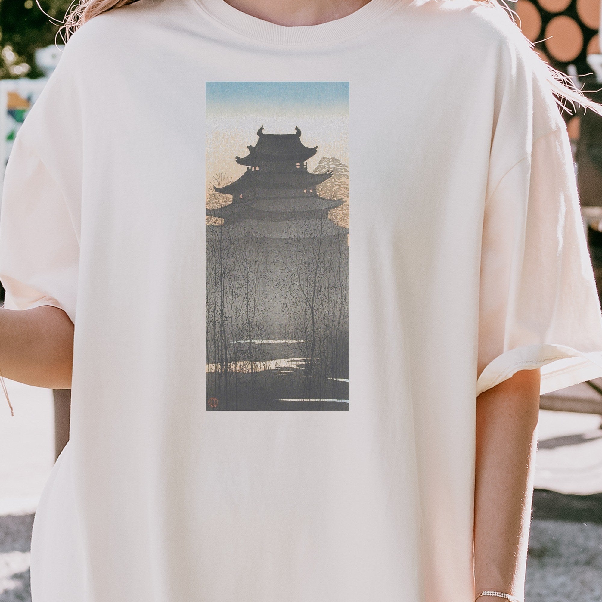 Takahashi Hiroaki (Shōtei) — Nagoya Castle (ca. 1932) Japanese Woodblock Tee