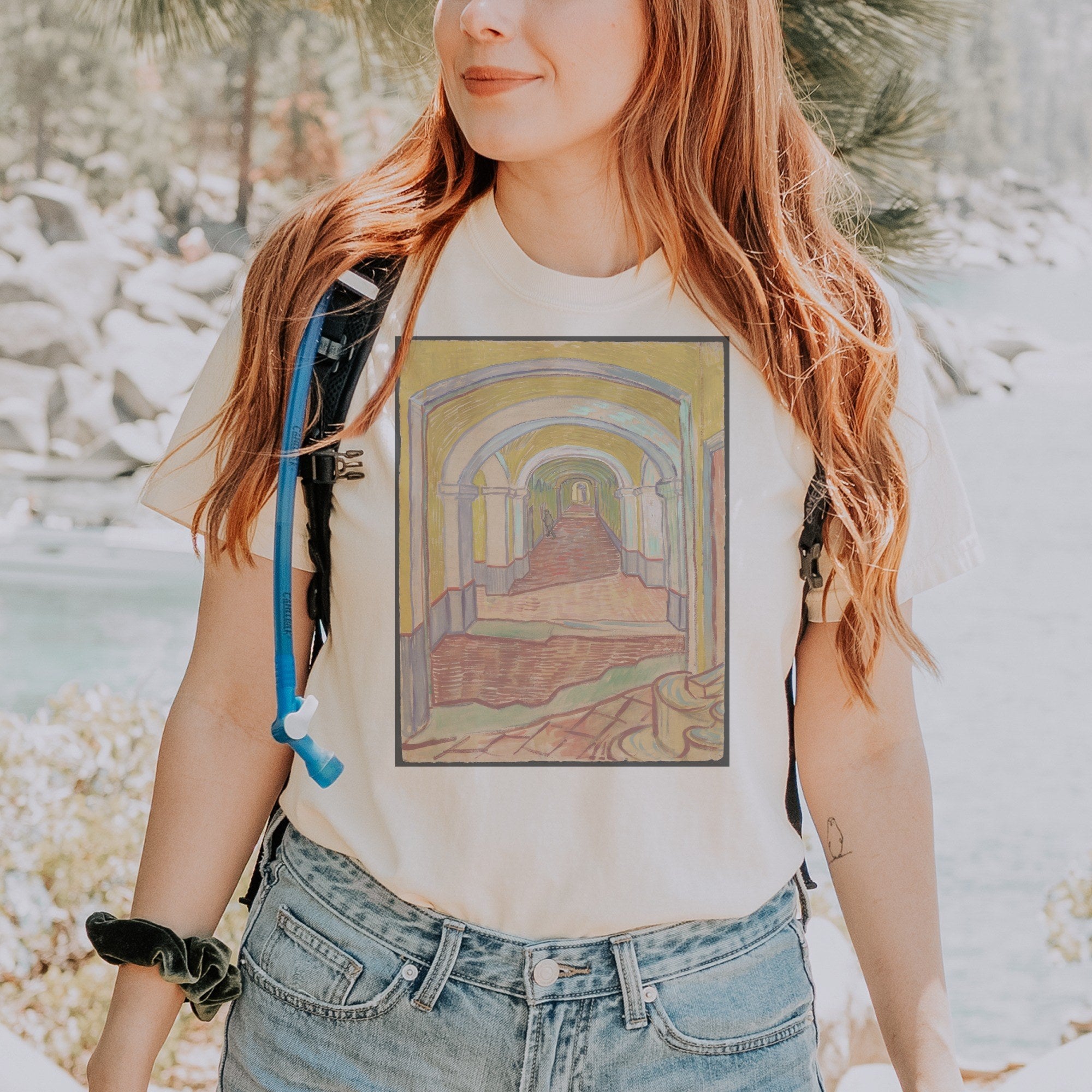 Vincent van Gogh — Corridor in the Asylum (1889) Post-Impressionist Vintage Art Tee