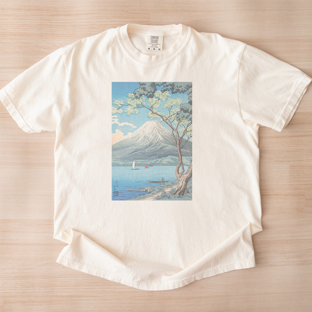 Takahashi Hiroaki (Shōtei) — Mount Fuji from Lake Yamanaka, Japanese Woodblock Landscape Tee