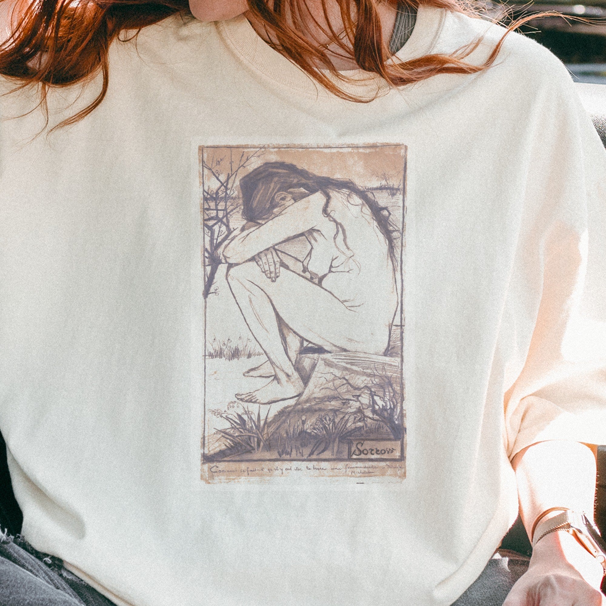 Vincent van Gogh — Sorrow (1882) Vintage Figure Drawing Tee