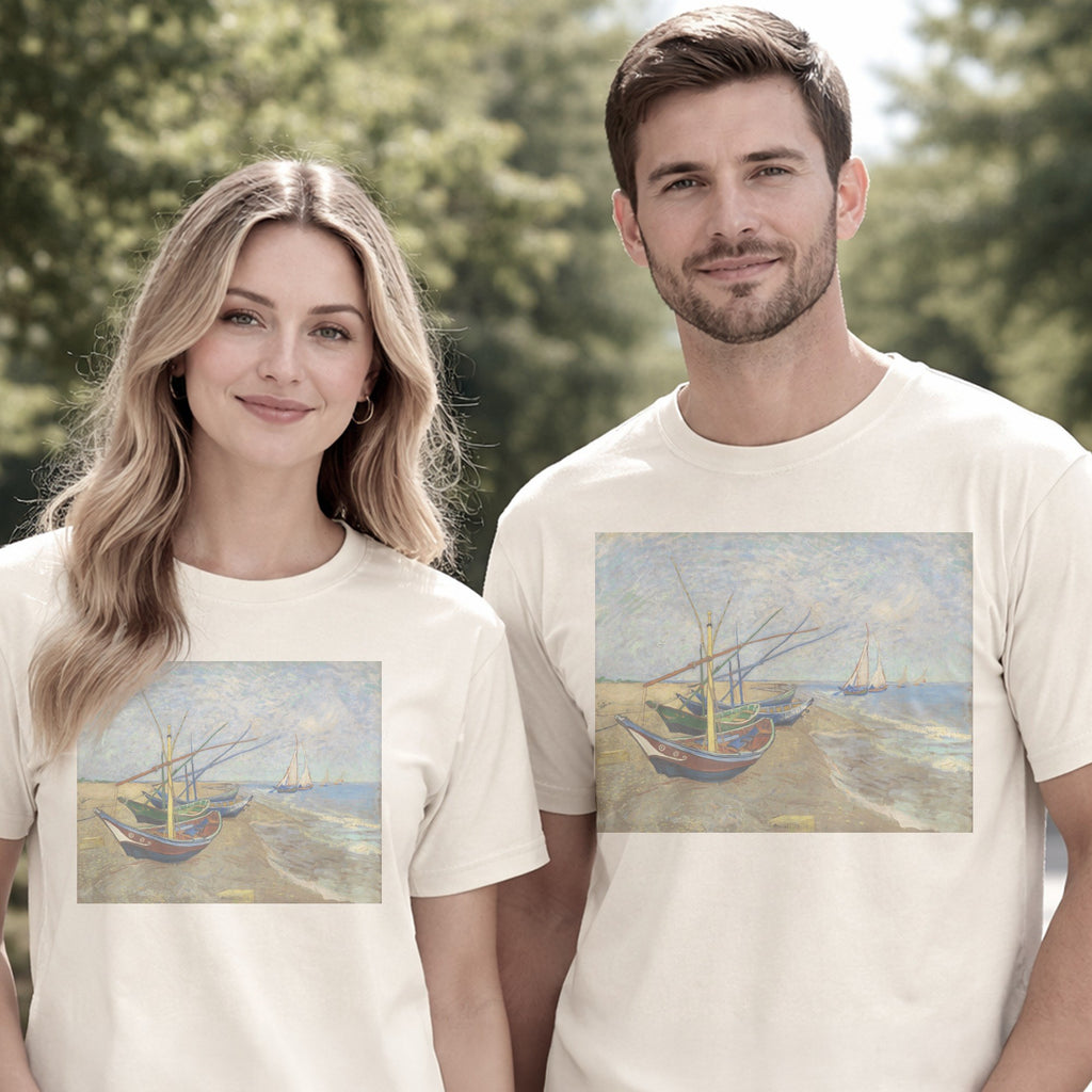 Vincent van Gogh — Fishing Boats on the Beach at Saintes-Maries (1888) Post-Impressionist Art Tee