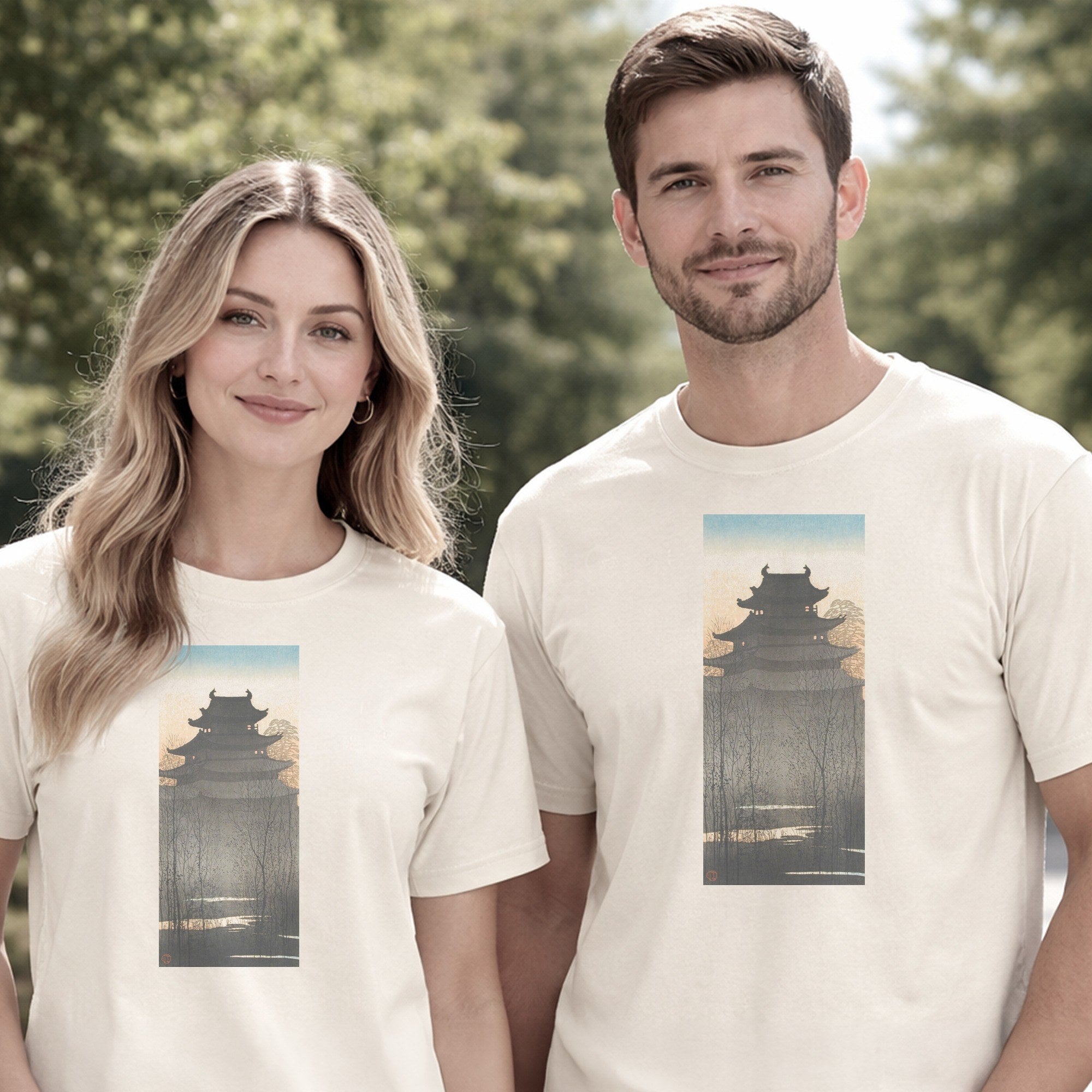 Takahashi Hiroaki (Shōtei) — Nagoya Castle (ca. 1932) Japanese Woodblock Tee