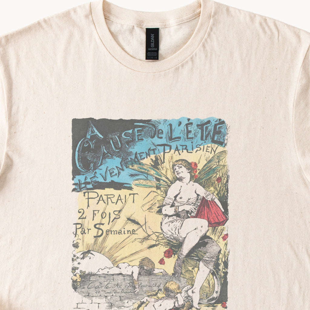Adolphe Willette — A cause de l'été, l'Évènement parisien (1881) Vintage French Poster Tee