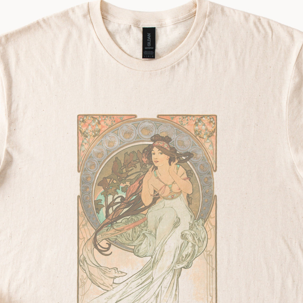 Alphonse Mucha — Music (Les Arts) (1898) Vintage Art Nouveau Tee