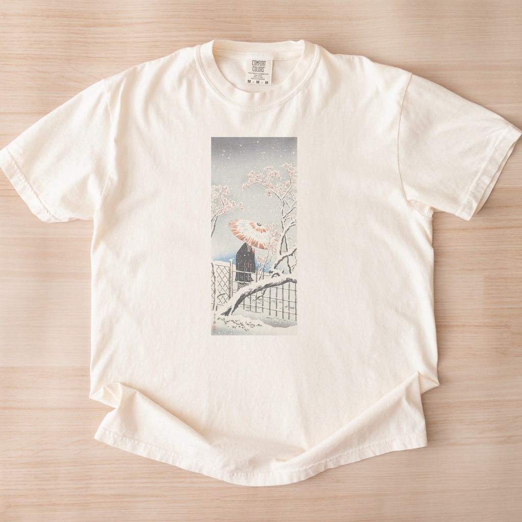 Takahashi Hiroaki (Shōtei) — Plum Tree in Snow, Japanese Woodblock Print Tee