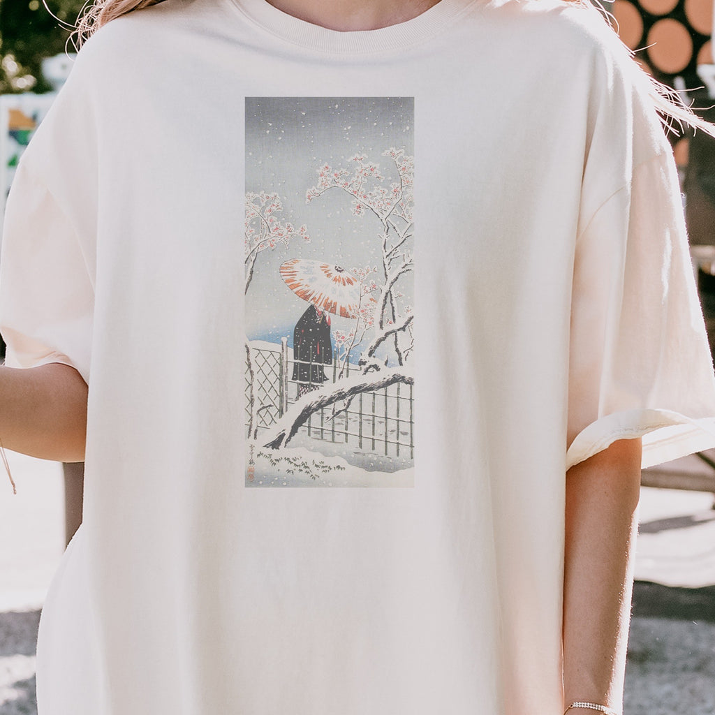 Takahashi Hiroaki (Shōtei) — Plum Tree in Snow, Japanese Woodblock Print Tee