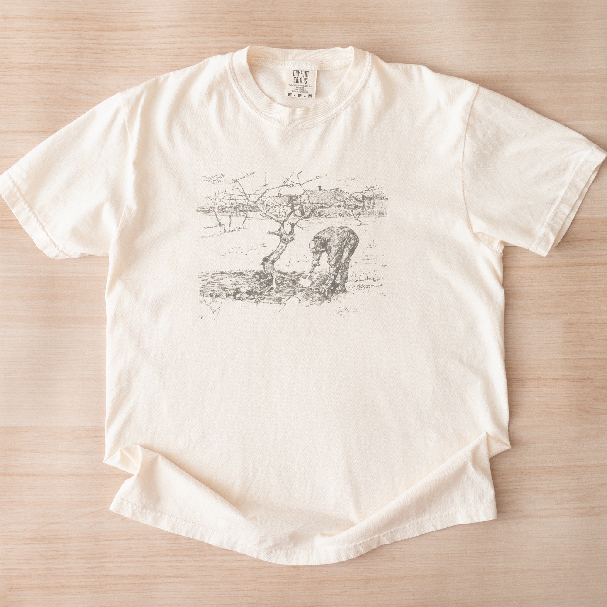 Vincent van Gogh — Gardener by an Apple Tree Vintage Pen-and-Ink Drawing Tee