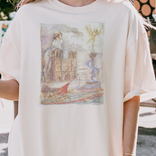 Adolphe Willette — Notre-Dame de Paris (1904) Vintage Symbolist Watercolor Tee