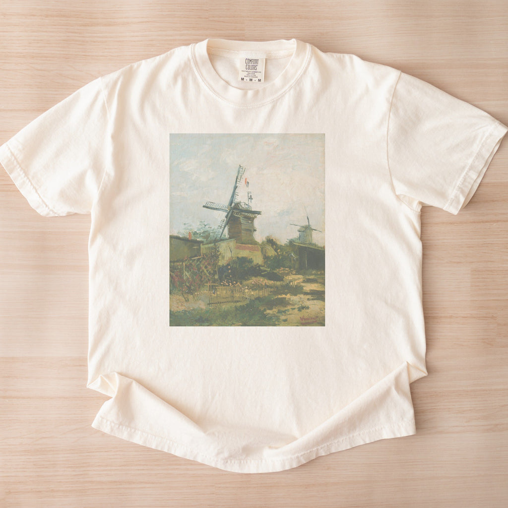 Vincent van Gogh — Windmills on Montmartre (1886) Vintage Post-Impressionist Art Tee