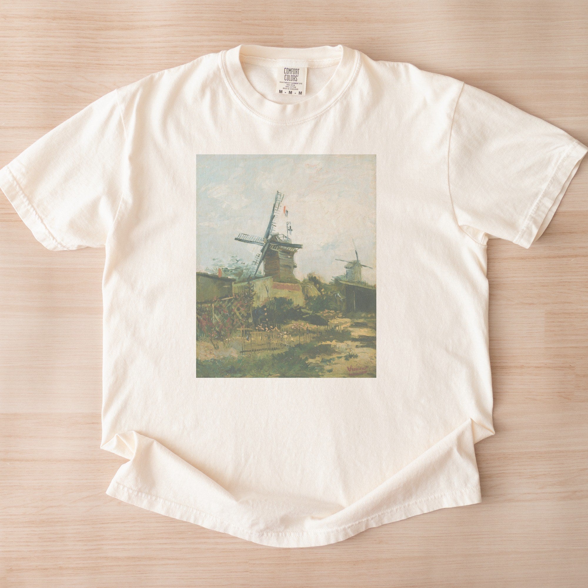 Vincent van Gogh — Windmills on Montmartre (1886) Vintage Post-Impressionist Art Tee