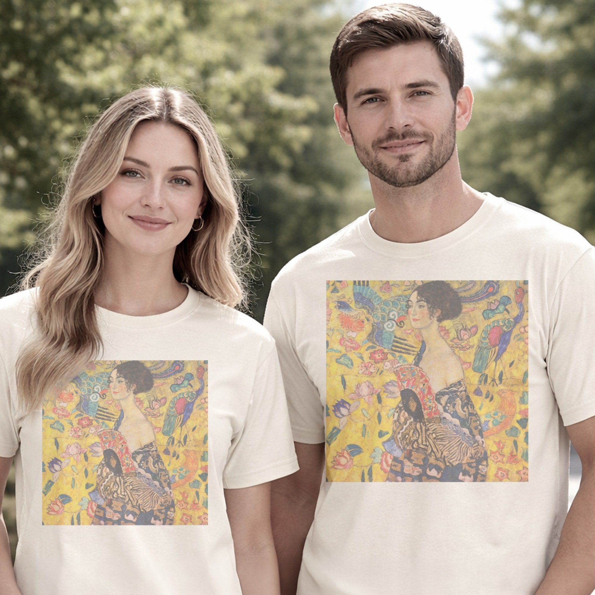 Gustav Klimt — Woman with a Fan (1917–1918) Vintage Art Nouveau Portrait Tee