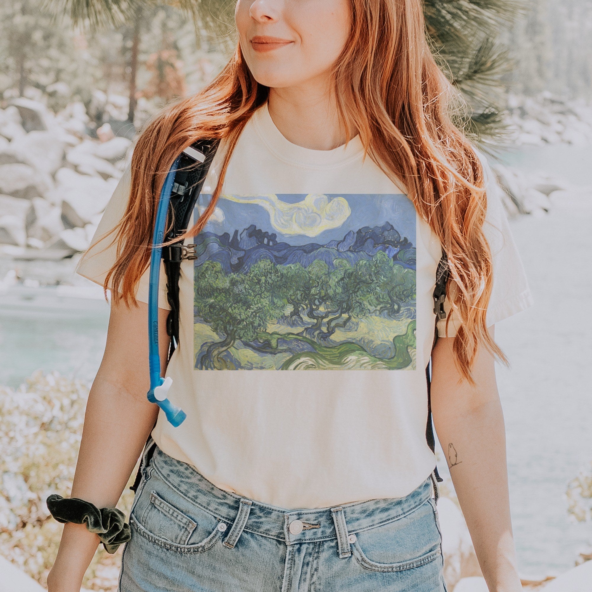 Vincent van Gogh — Olive Trees with the Alpilles in the Background (1889) Post-Impressionist Landscape Tee