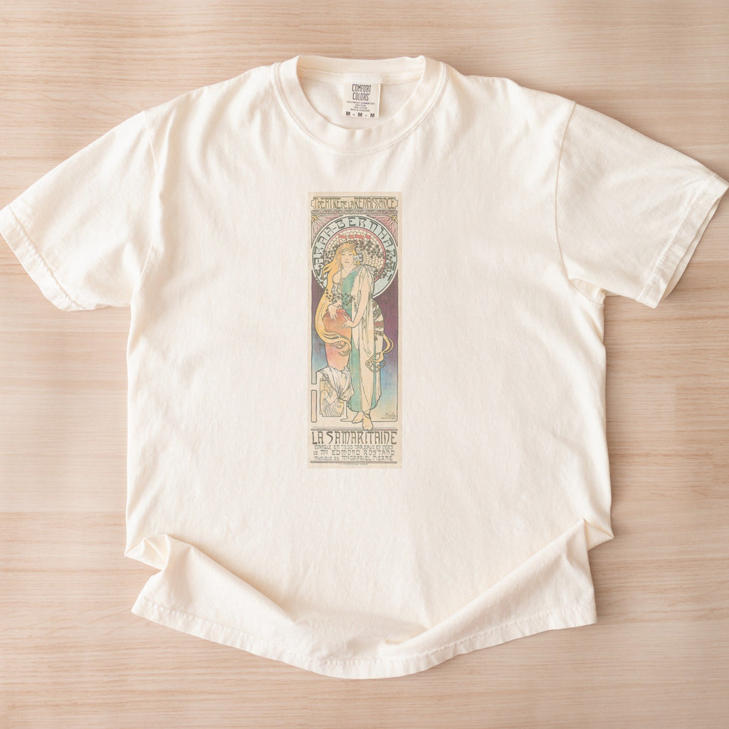 Alphonse Mucha — La Samaritaine, Sarah Bernhardt (1897) Vintage Art Nouveau Theatre Poster Tee