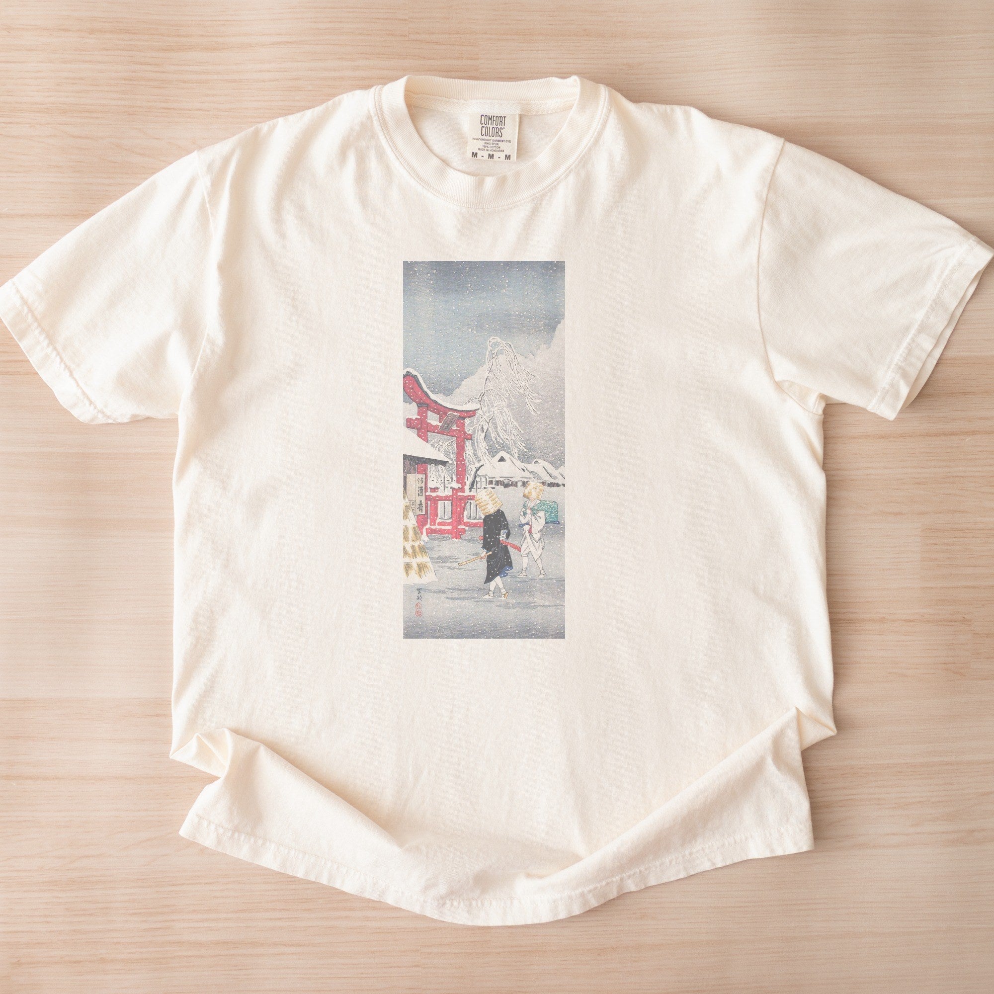 Takahashi Hiroaki (Shōtei) — Okabe in Snow (ca. 1925–1926) Japanese Woodblock Tee