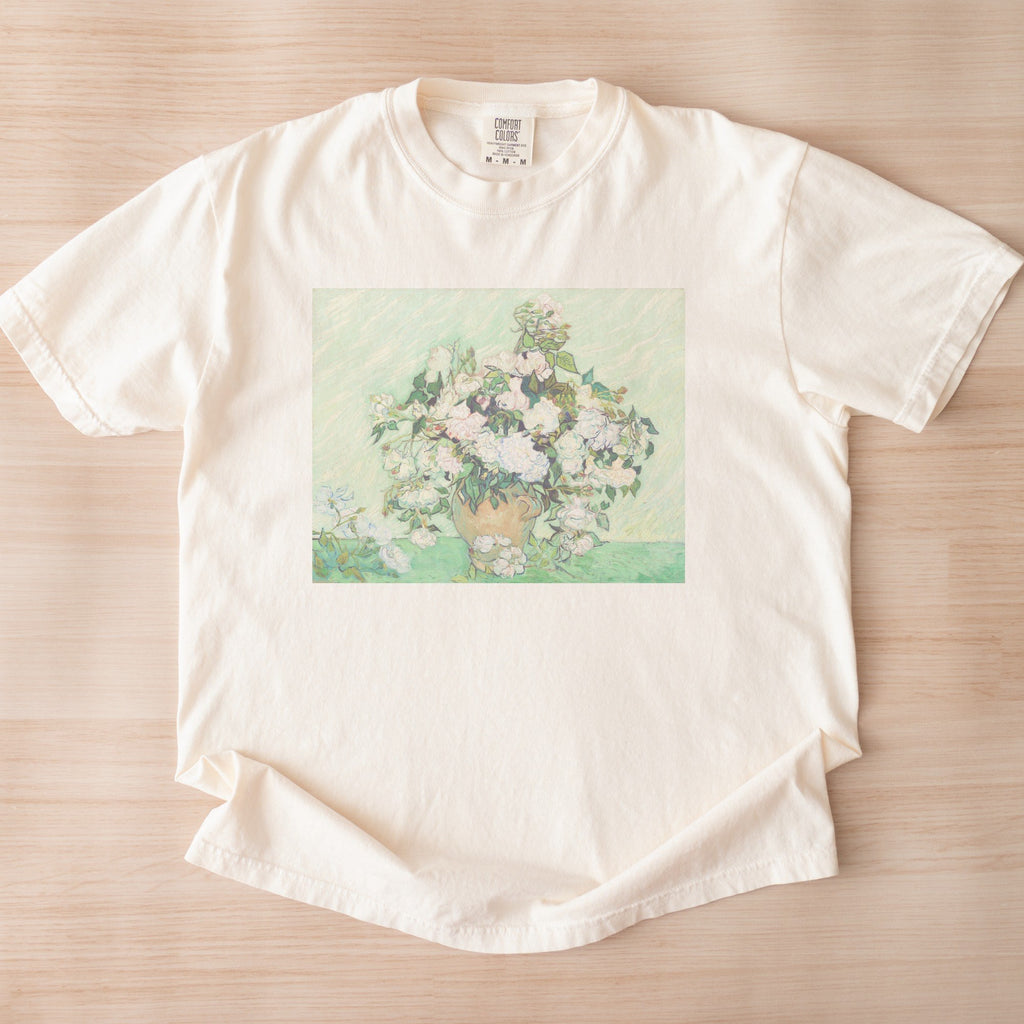 Vincent van Gogh — Roses (1890) Post-Impressionist Floral Still Life Tee