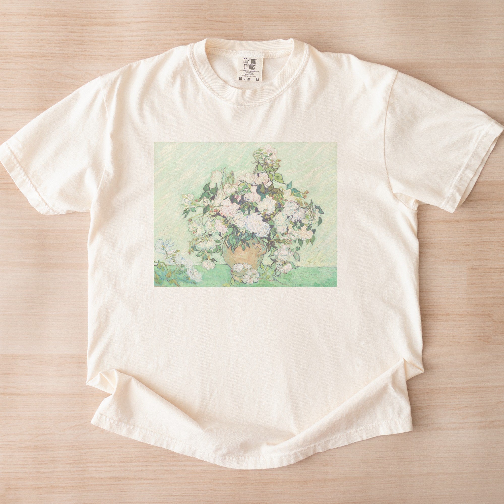 Vincent van Gogh — Roses (1890) Post-Impressionist Floral Still Life Tee