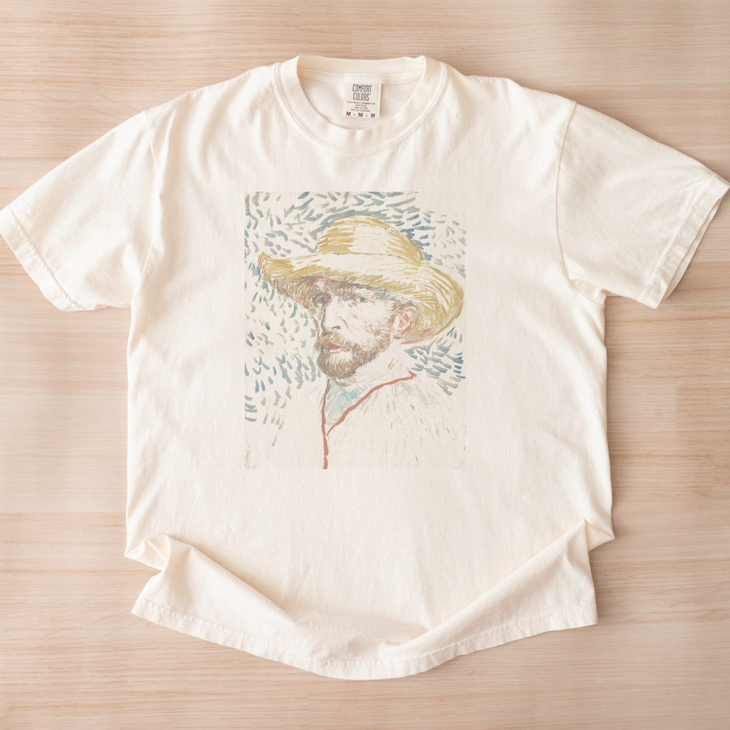 Vincent van Gogh — Self-Portrait with a Straw Hat (1887) Post-Impressionist Portrait Tee