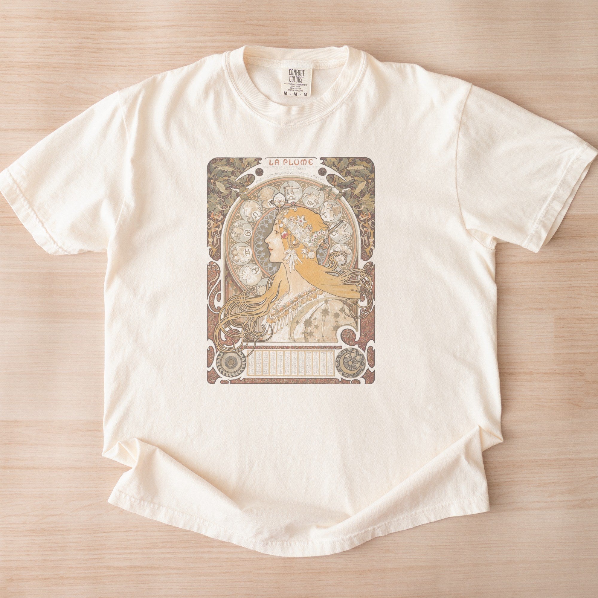 Alphonse Mucha — Zodiac / La Plume (1896) Vintage Art Nouveau Tee