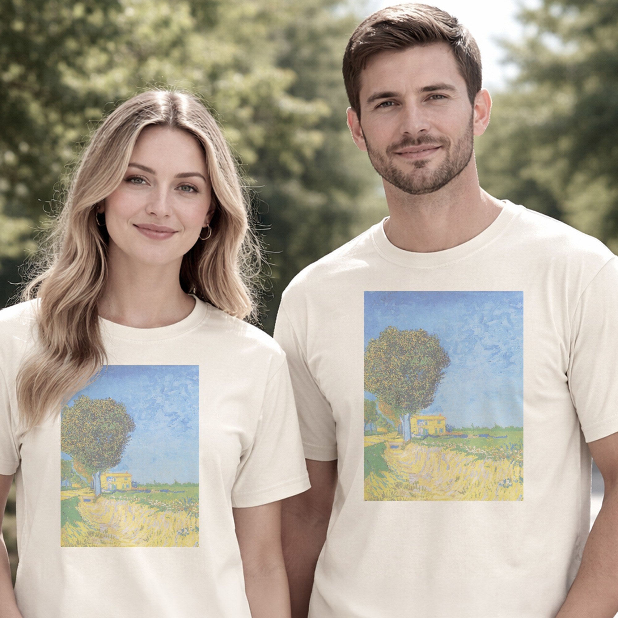 Vincent van Gogh — Avenue at Arles with Houses (1888) Post-Impressionist Landscape Tee