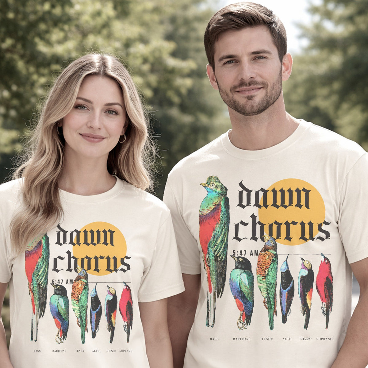 Dawn Chorus Reimagined — Vintage Bird Illustrations Choir Tee