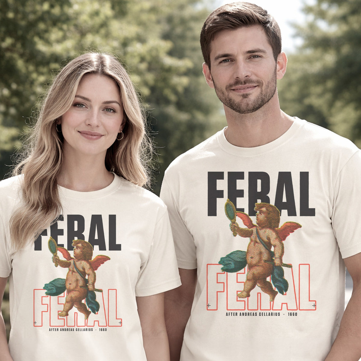 FERAL Reimagined Cherub — Harmonia Macrocosmica (1660) Celestial Atlas Streetwear Tee