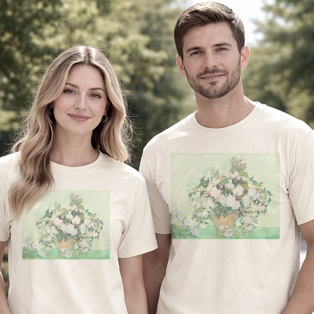 Vincent van Gogh — Roses (1890) Post-Impressionist Floral Still Life Tee