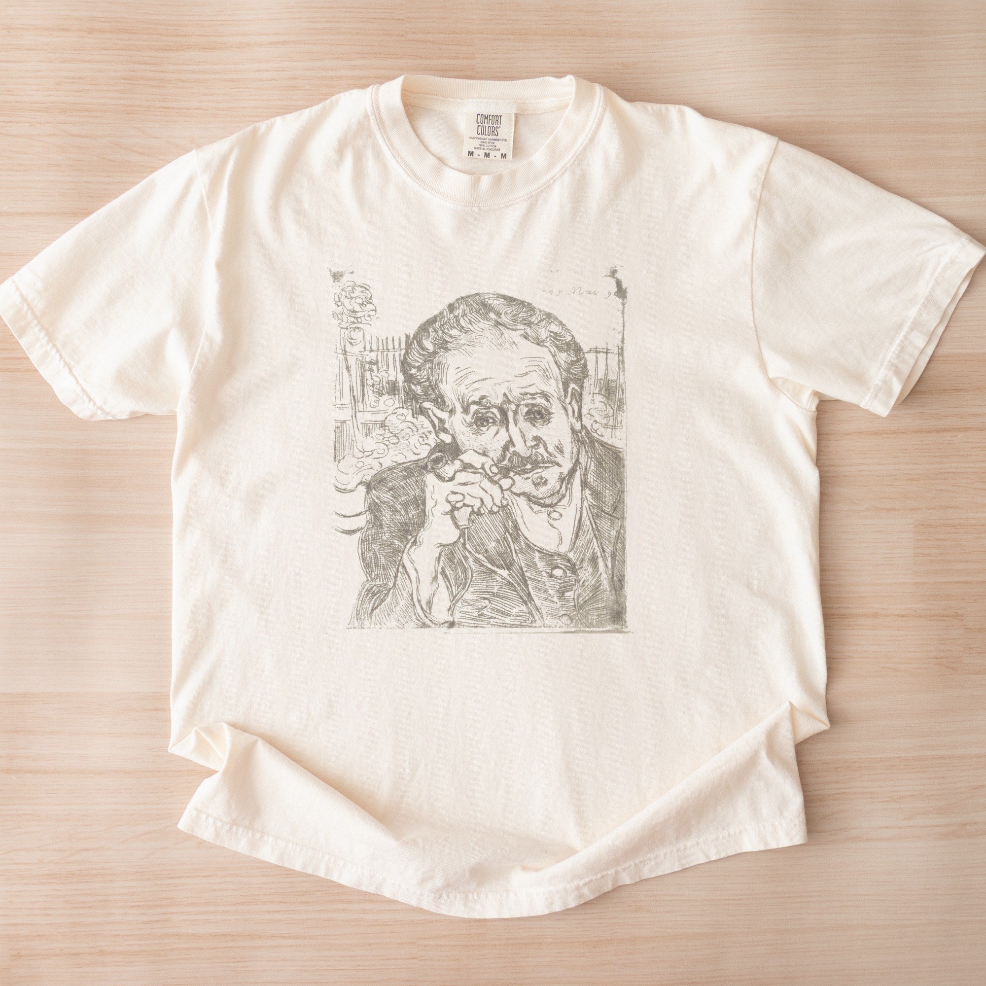 Vincent van Gogh — Portrait of Dr. Gachet, 'L'Homme à la Pipe' (1890) Etching Fine Art Tee