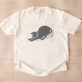 Takahashi Hiroaki (Shōtei) — Black Cat Hissing, 20th-Century Japanese Woodblock Tee