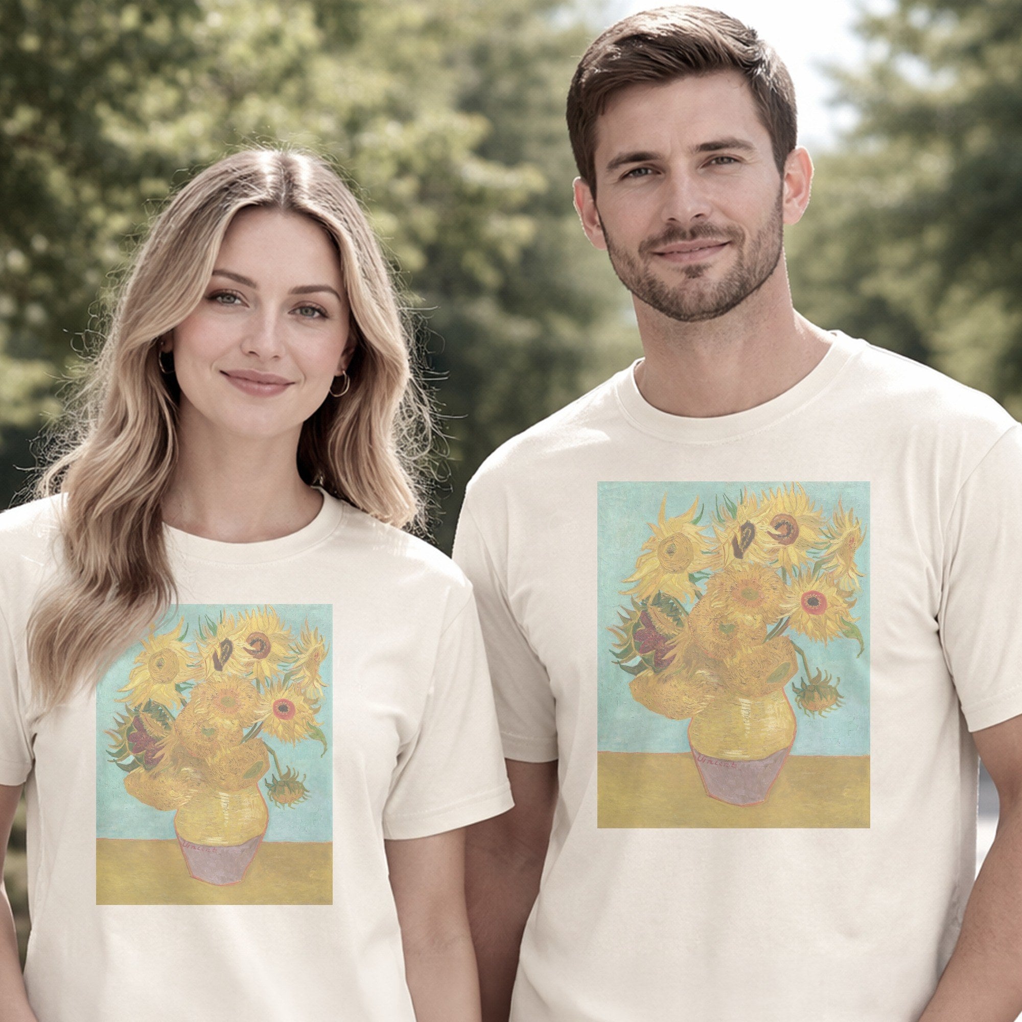 Vincent van Gogh — Vase with Twelve Sunflowers (1888–1889) Post-Impressionist Sunflowers Art Tee