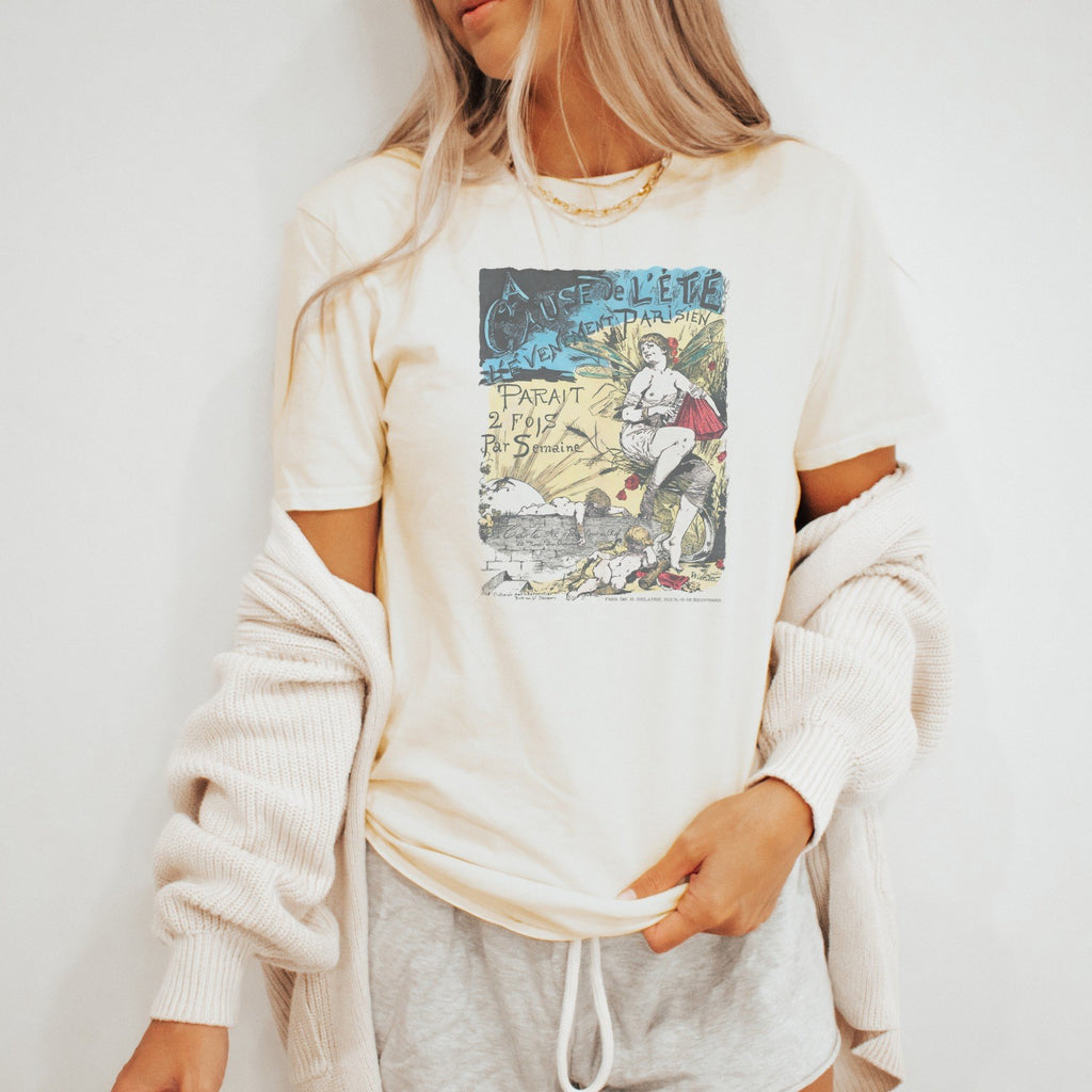Adolphe Willette — A cause de l'été, l'Évènement parisien (1881) Vintage French Poster Tee