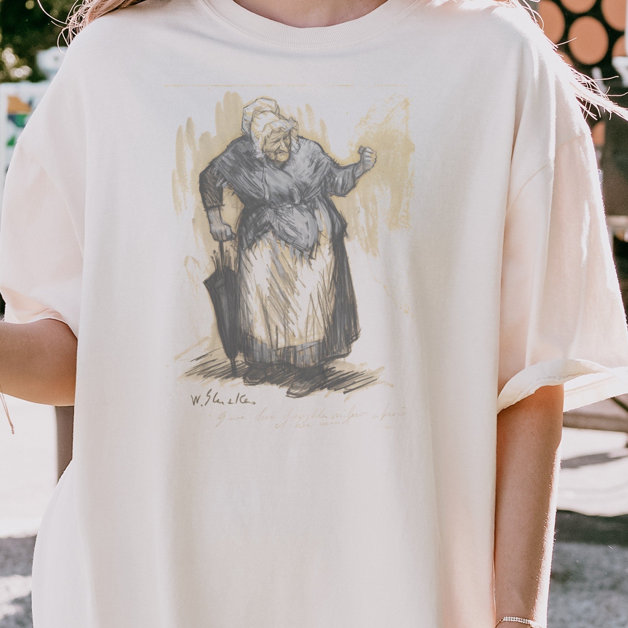 William James Glackens — She Gave Her Darter-in-law a Piece of Her Mind — Vintage Ashcan Illustration Tee