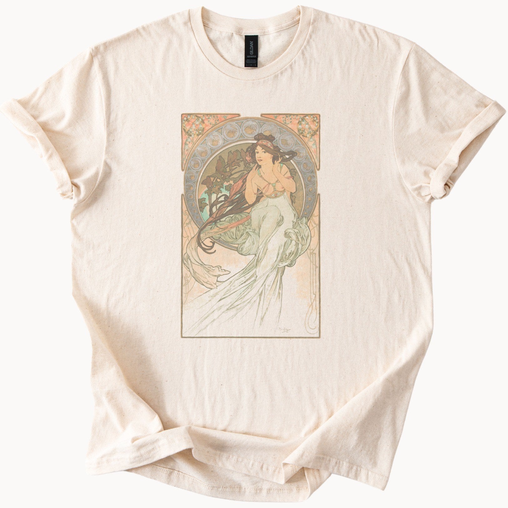 Alphonse Mucha — Music (Les Arts) (1898) Vintage Art Nouveau Tee