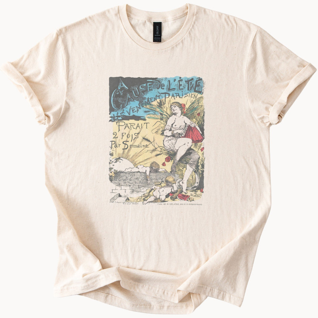 Adolphe Willette — A cause de l'été, l'Évènement parisien (1881) Vintage French Poster Tee