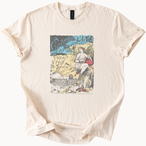 Adolphe Willette — A cause de l'été, l'Évènement parisien (1881) Vintage French Poster Tee