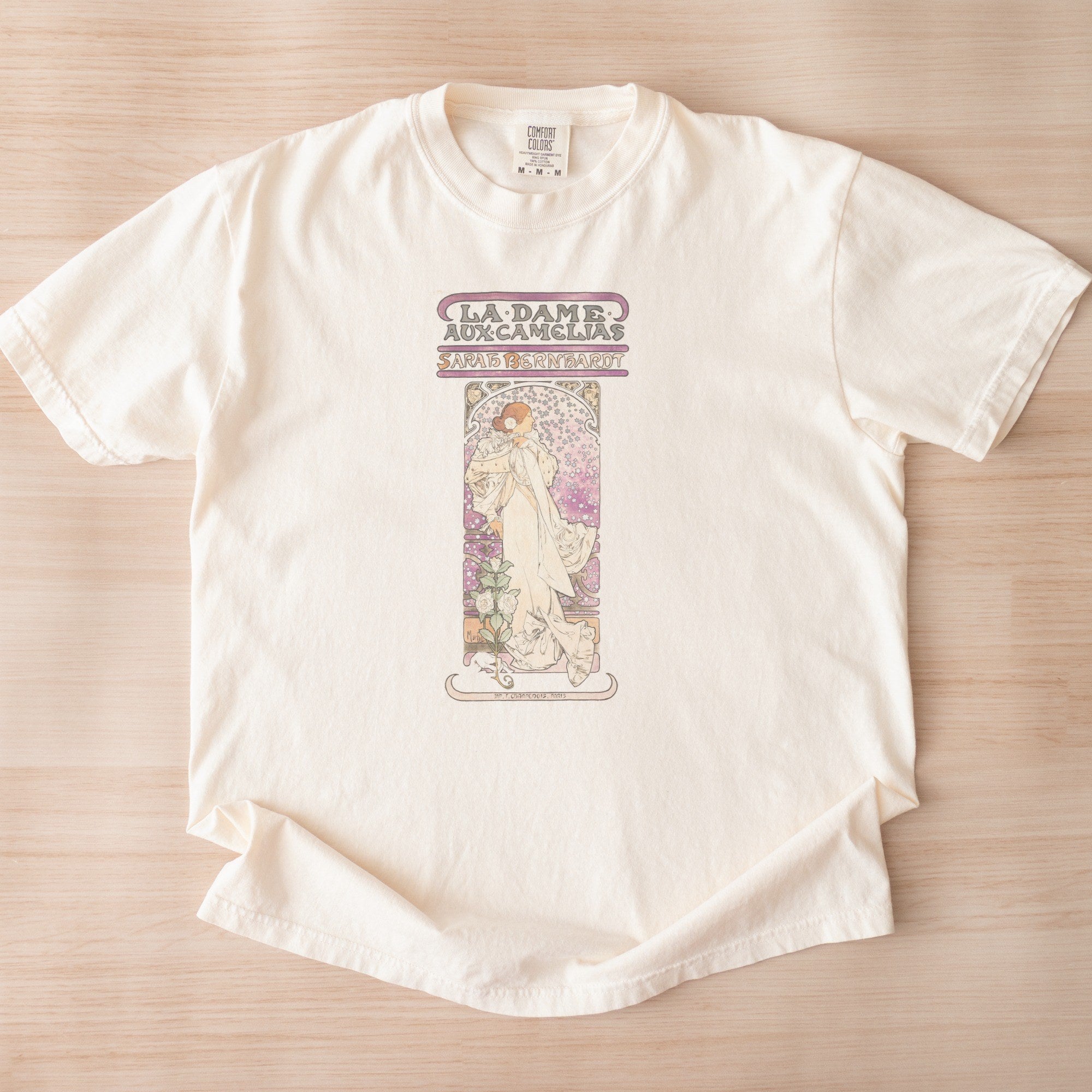 Alphonse Mucha — La Dame aux Camélias (1896) Vintage Art Nouveau Theatre Poster Tee