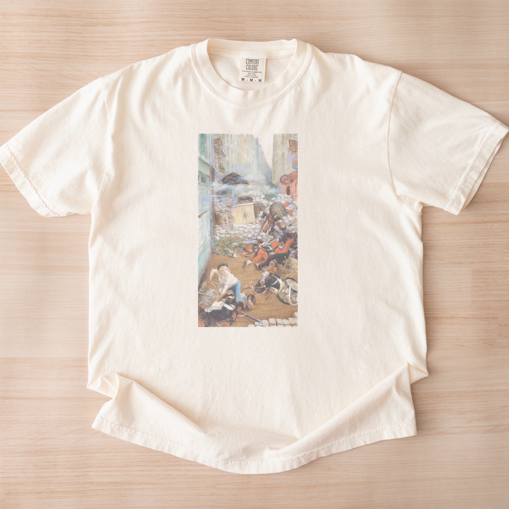 Adolphe Willette — Newsboy Collecting Balls for the Barricade — Vintage Illustration Tee