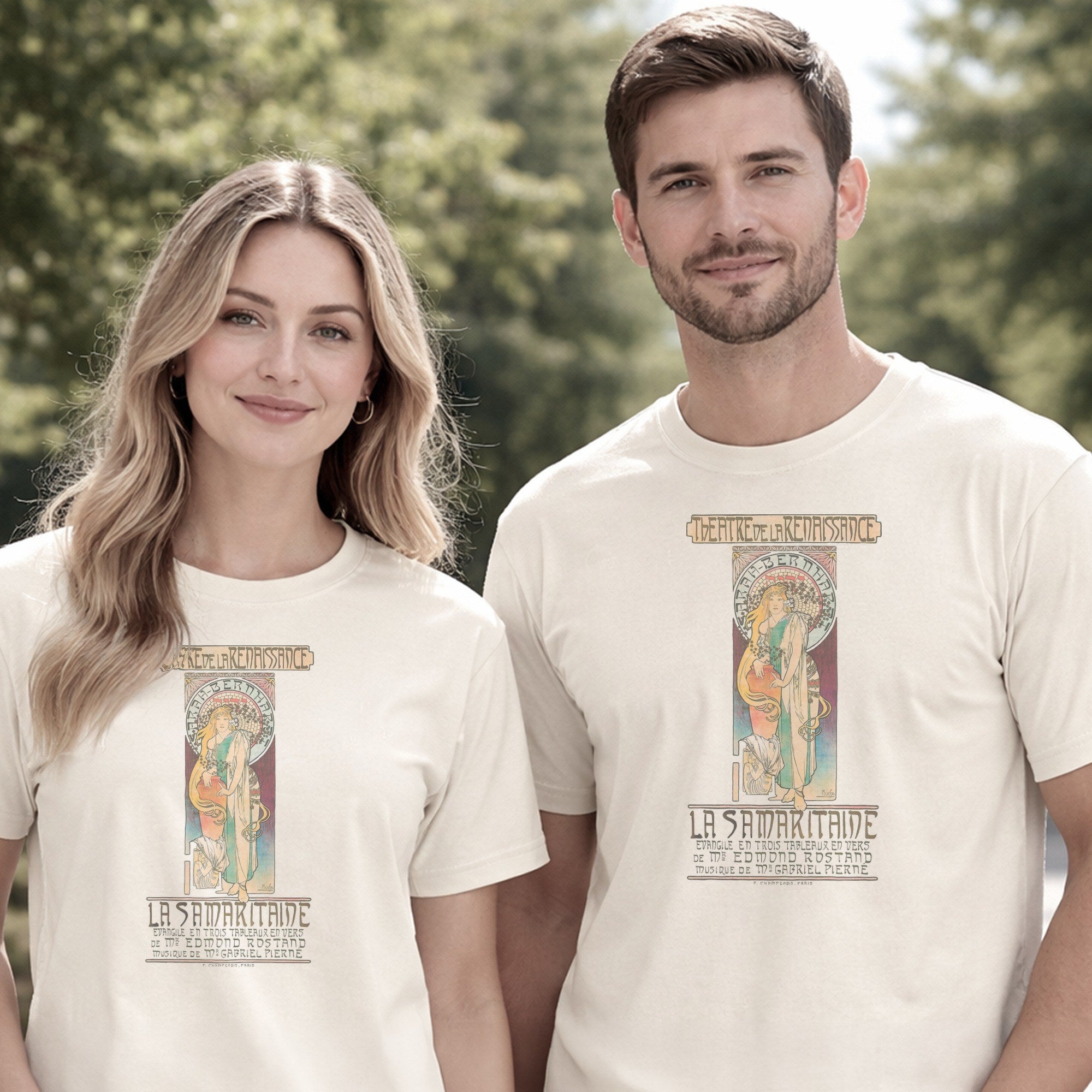 Alphonse Mucha — La Samaritaine (1897) Vintage Art Nouveau Theatre Poster Tee