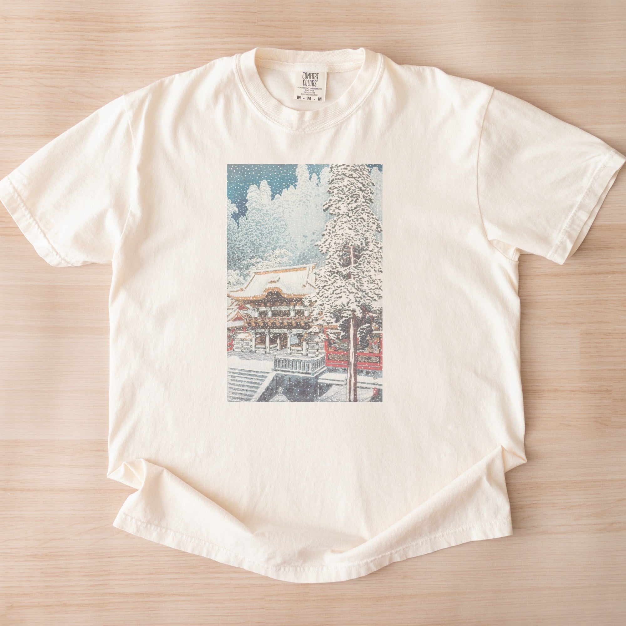 Takahashi Hiroaki (Shōtei) — The Yōmei Gate at Nikkō (ca. 1929–1932) Japanese Woodblock Snow Scene Tee