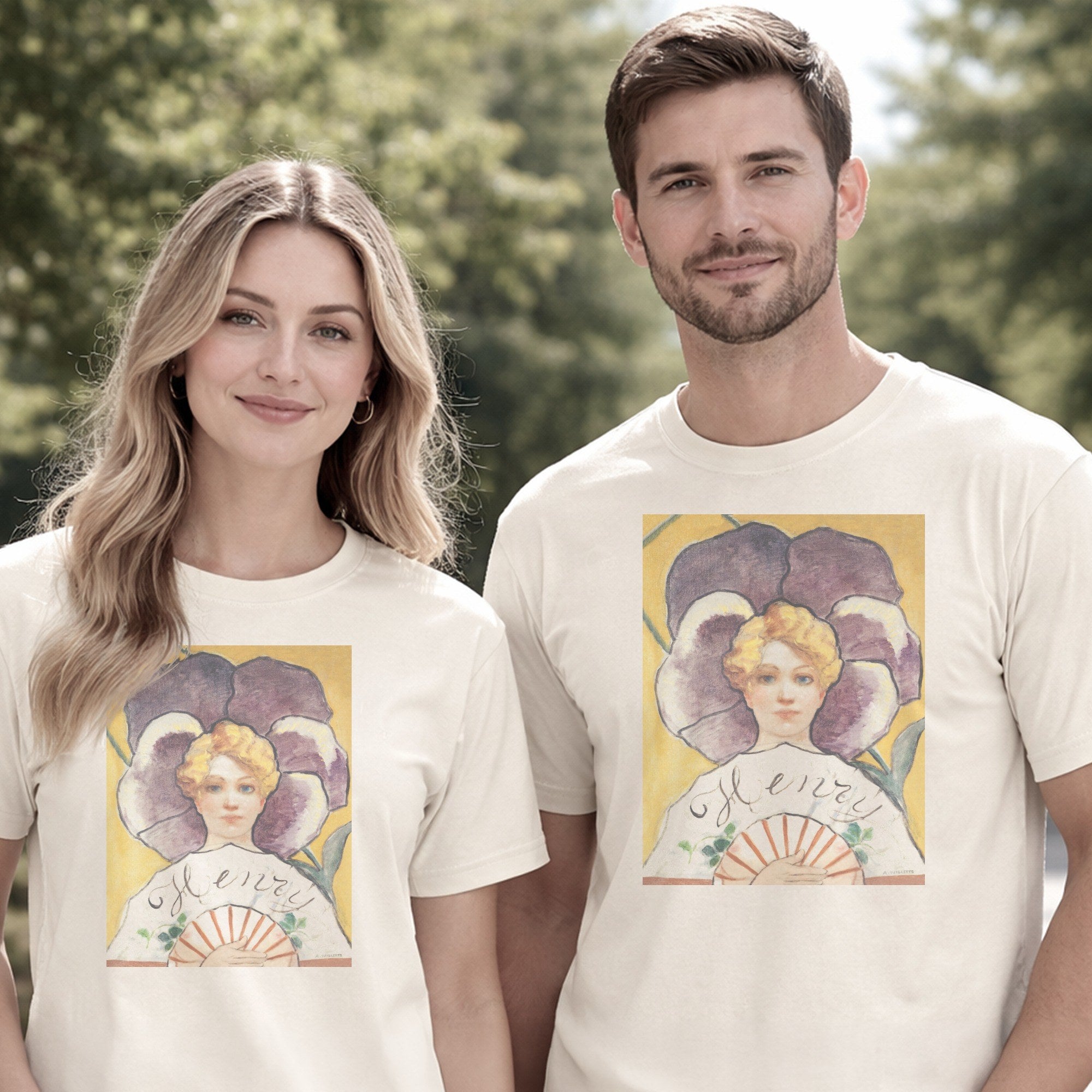 Adolphe Willette — À la Pensée (ca. 1900) Vintage Art Nouveau Portrait Tee
