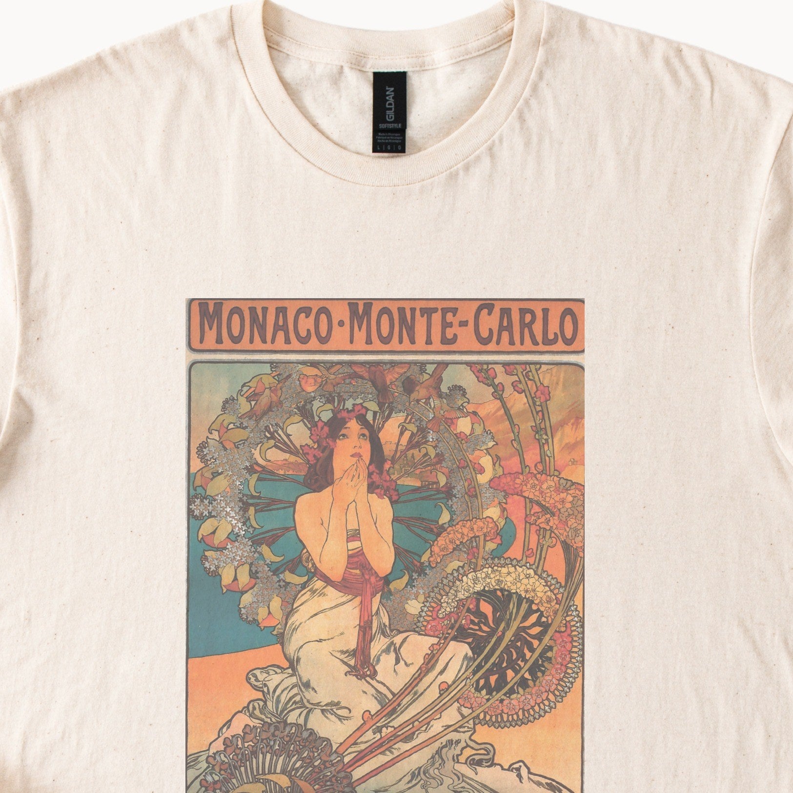 Alphonse Mucha — Monaco · Monte-Carlo (1897) Vintage Art Nouveau Travel Poster Tee
