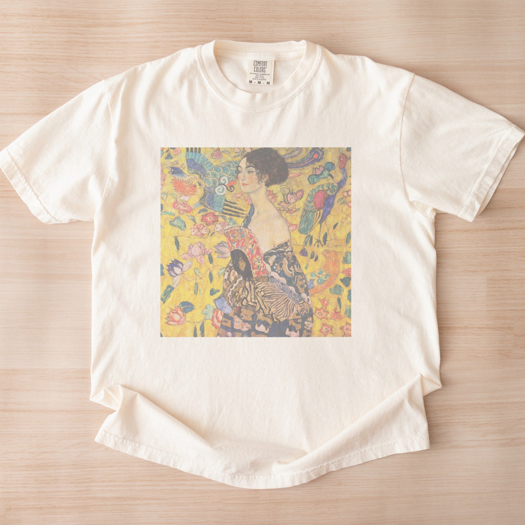 Gustav Klimt — Woman with a Fan (1917–1918) Vintage Art Nouveau Portrait Tee