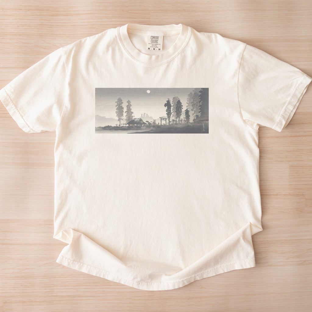 Takahashi Hiroaki (Shōtei) — Moon at Egota, Tokyo (ca. 1926–1927) Japanese Woodblock Tee